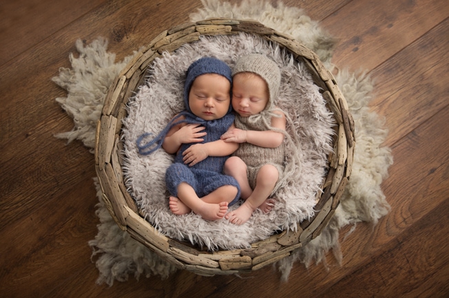 Twins Newborn Shoot at my Suffolk Studio in Stoke By Clare