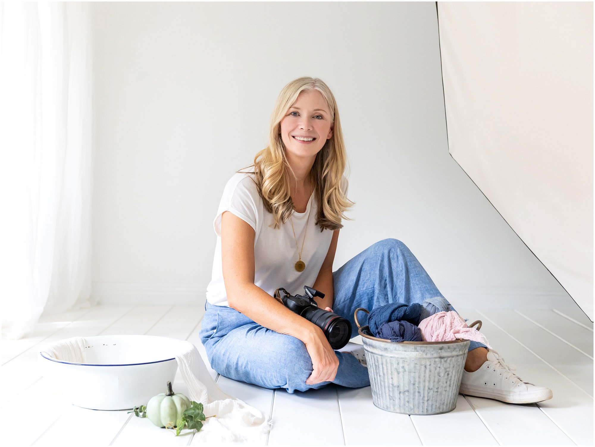 The Photographer Alison McKenny poses in her suffolk studio